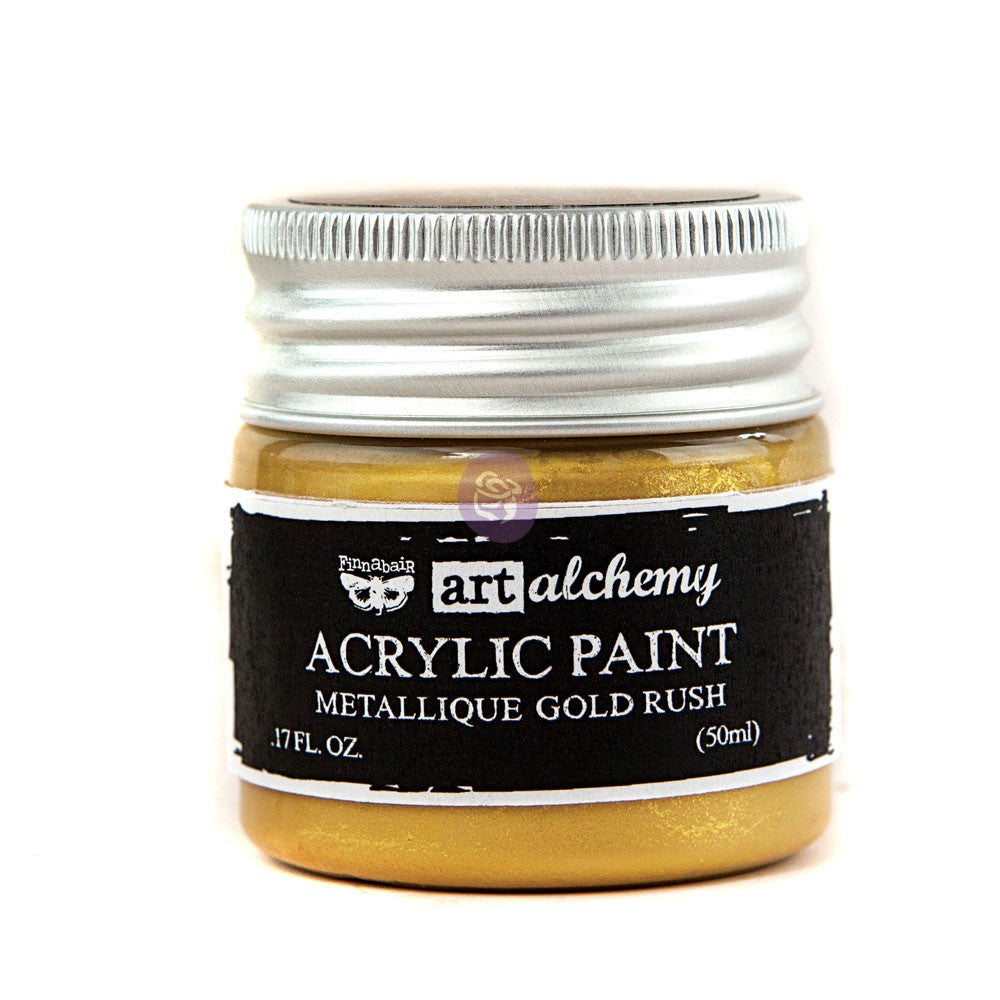 Gold Rush Paint, Prima, Finnabair Collection, Art Alchemy, Acrylic Paint, Metallique, Gold Rush