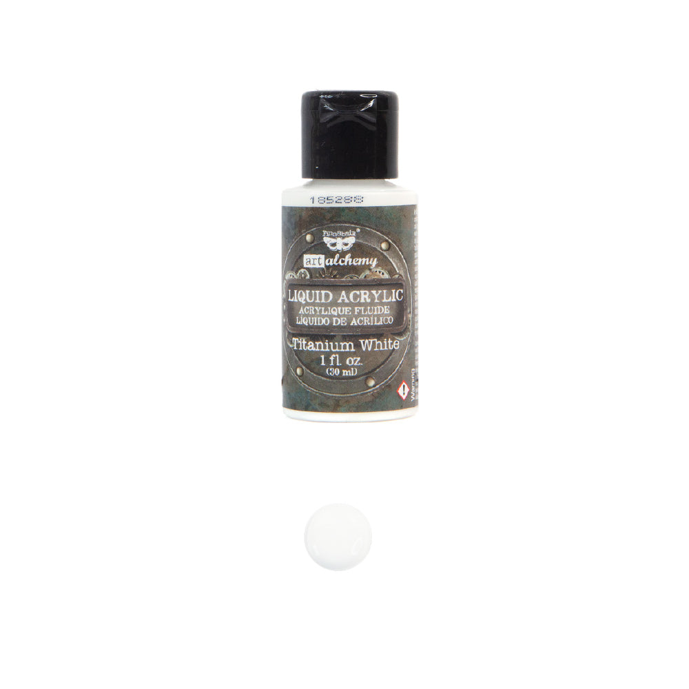 Titanium White Acrylic Paint, Art Alchemy - Liquid Acrylic  1fl.oz (30ml), Titanium White Paint