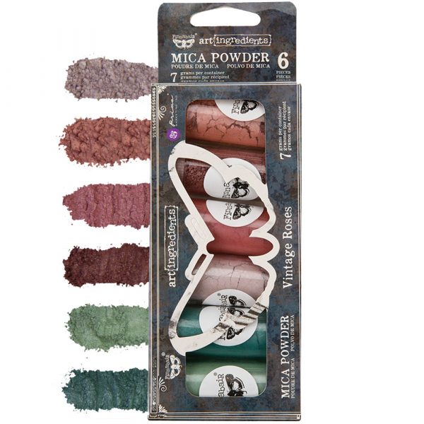 Art Ingredients - Mica Powder Set - Vintage Roses - 6 bottles x 7 grams each
