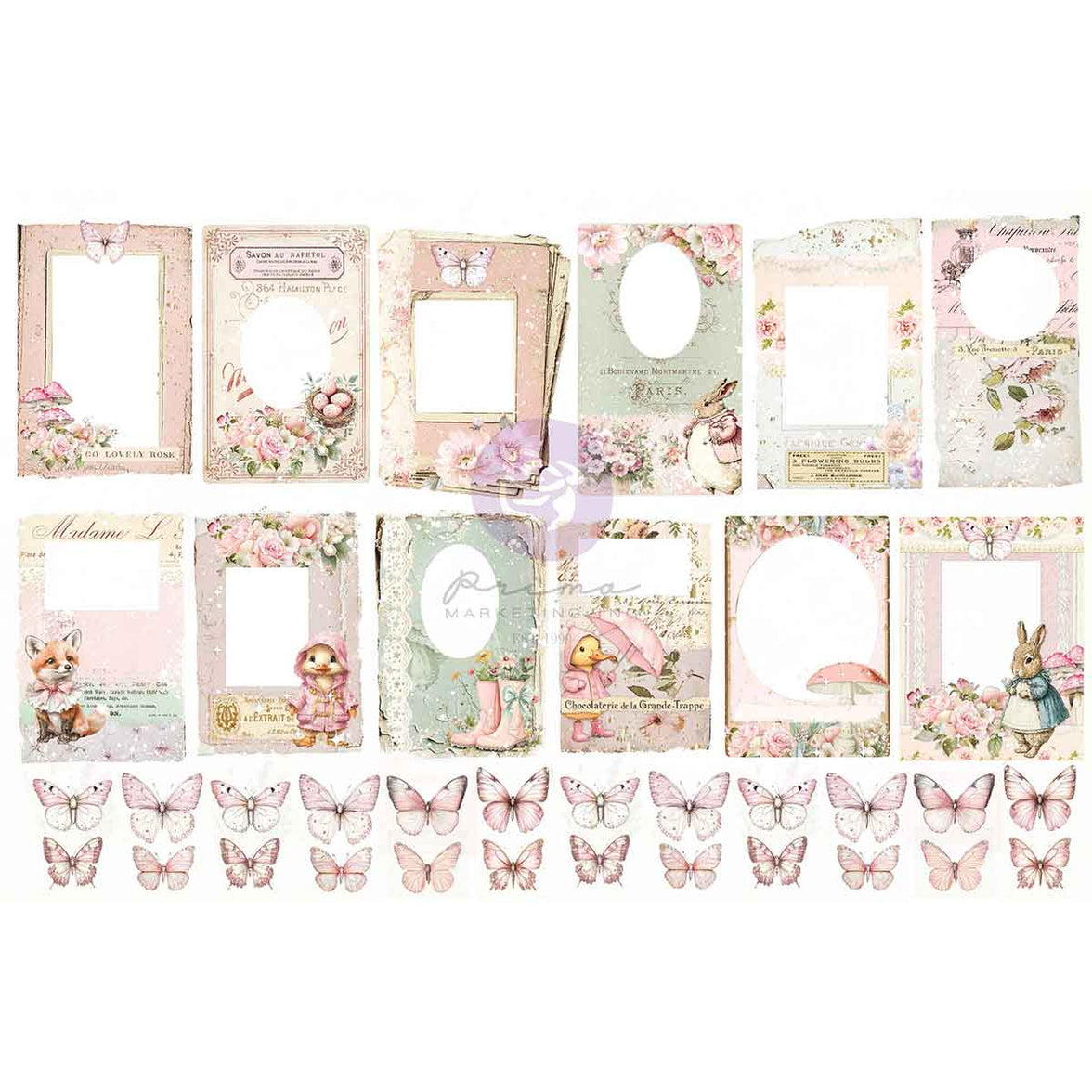 Sweet Spring Collection Ephemera - Butterflies & Frames - Die Cuts - Cards