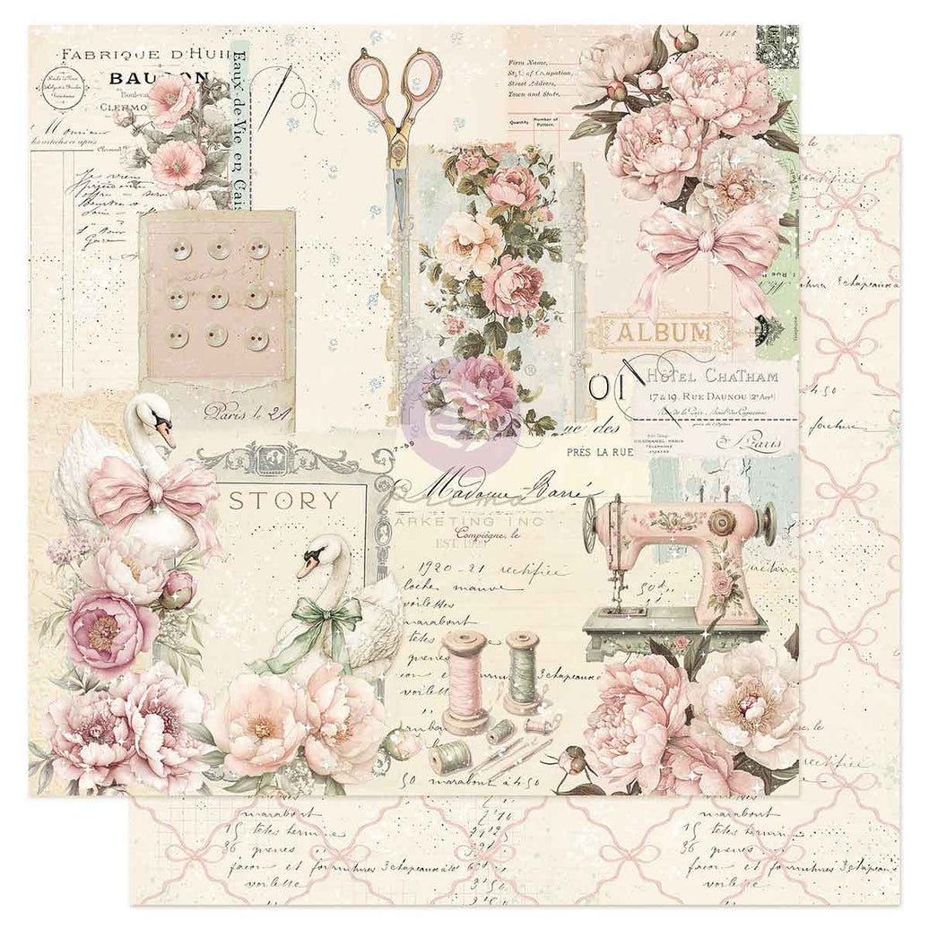 Buttons & Keepsakes Collection 12x12 Sheet - A Beautiful Story