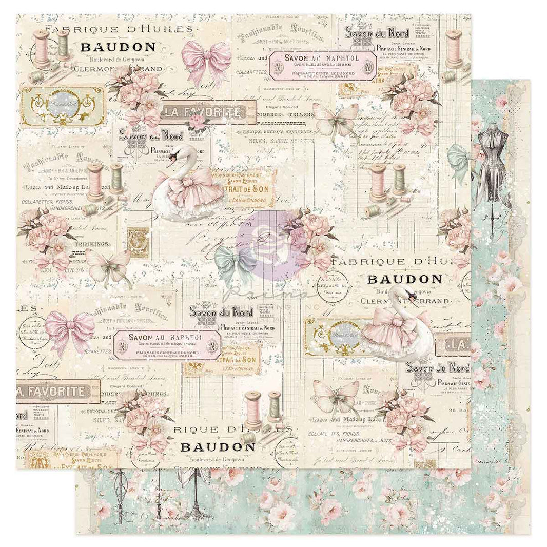 Buttons & Keepsakes Collection 12x12 Sheet - Delicate Stitches
