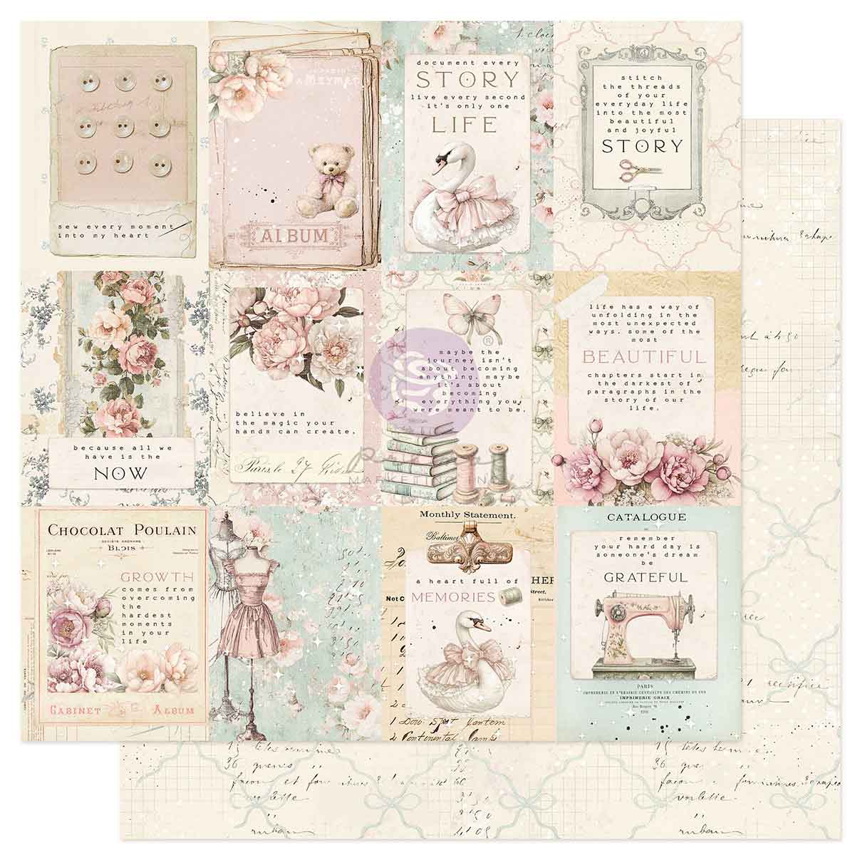 Buttons & Keepsakes Collection 12x12 Sheet - A Heart Full Of Memories