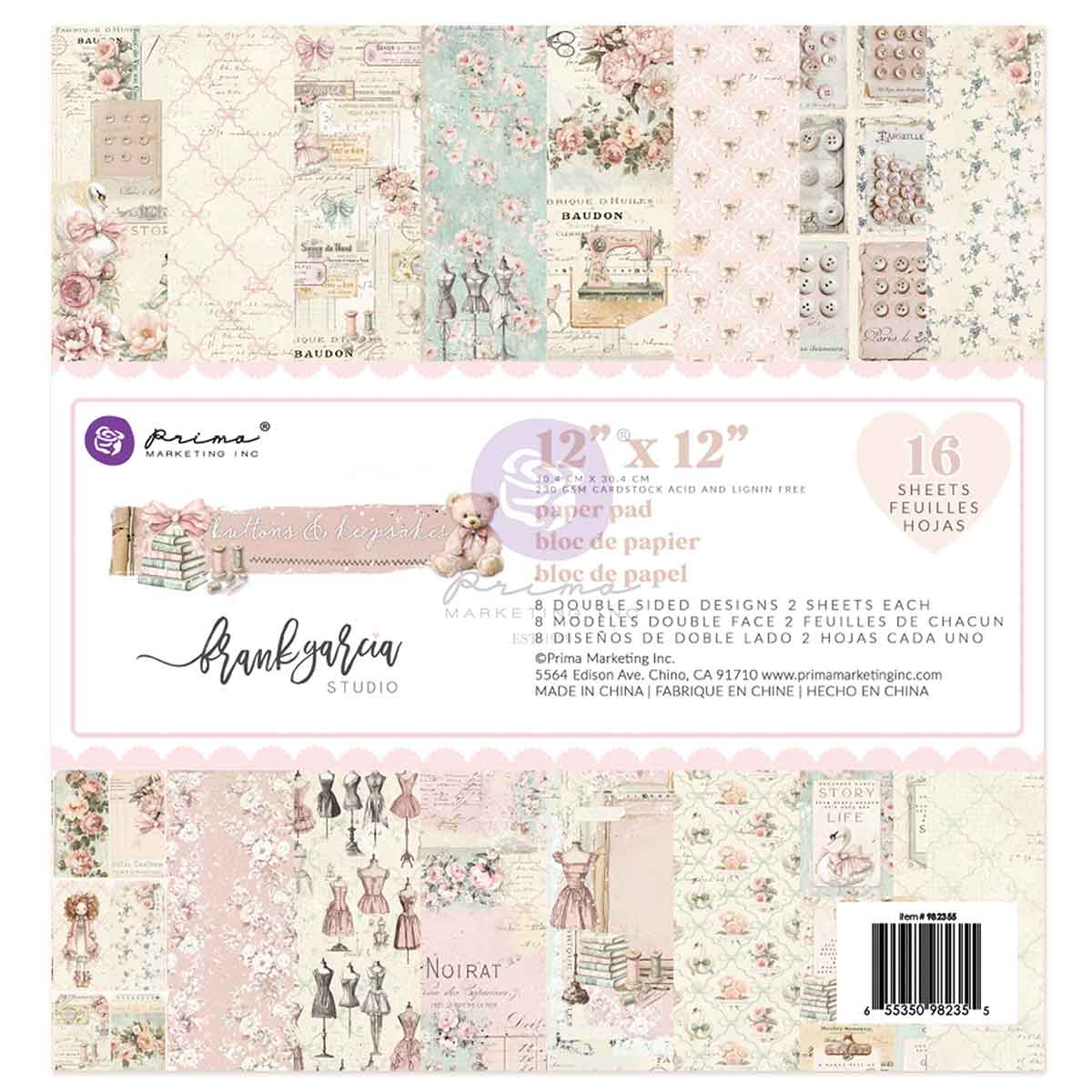 Buttons & Keepsakes Collection 12x12 Paper Pad