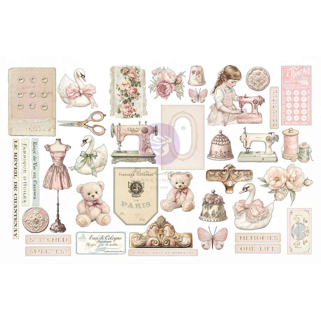 Buttons & Keepsakes Collection Ephemera - Stitched Clippings