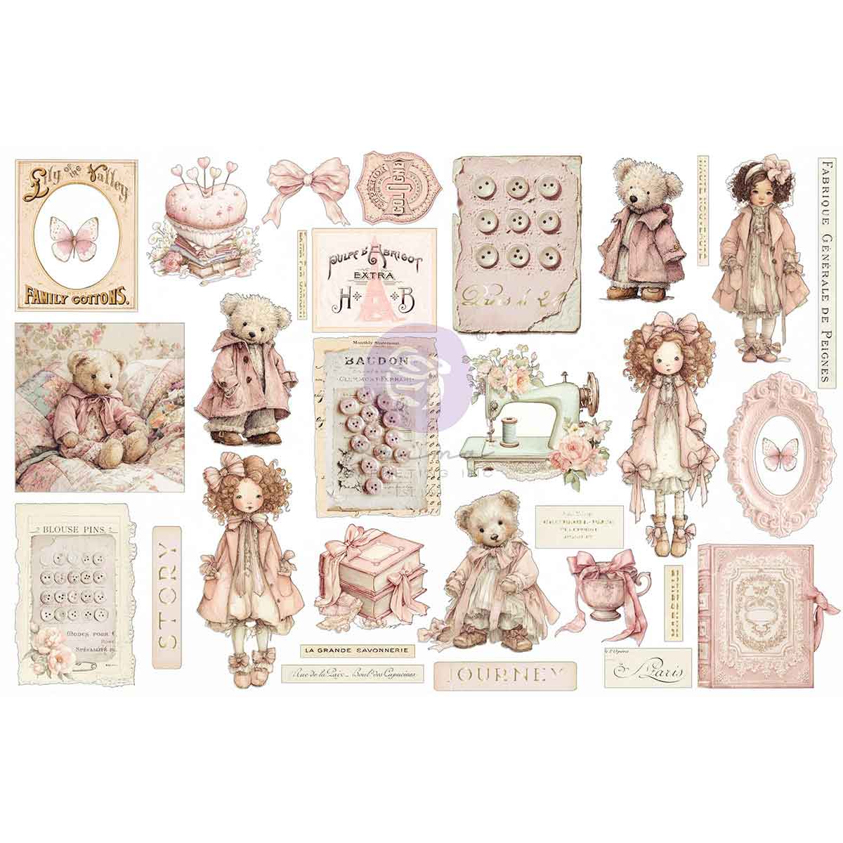 Buttons & Keepsakes Collection Ephemera - Quilted Memories