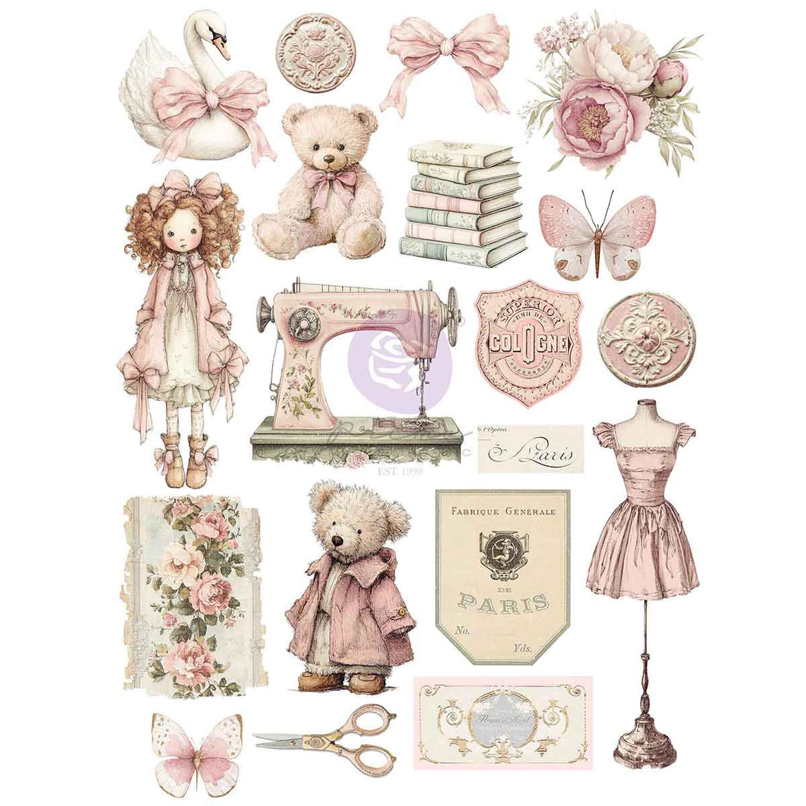 Buttons & Keepsakes Collection A4 Transfer