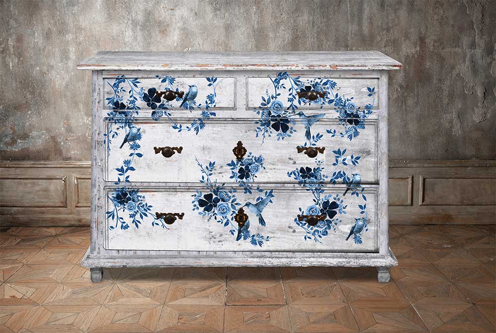 Decor Transfers® 24×35 – Pretty In Blue – total sheet size 24″x35″, cut into 2 sheets