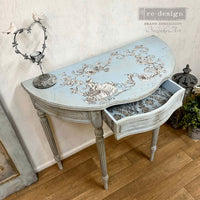 Alaina Toile Decor Transfer - French Inspired Transfer, Decor Transfer, 24″x35″, cut into 2 sheets