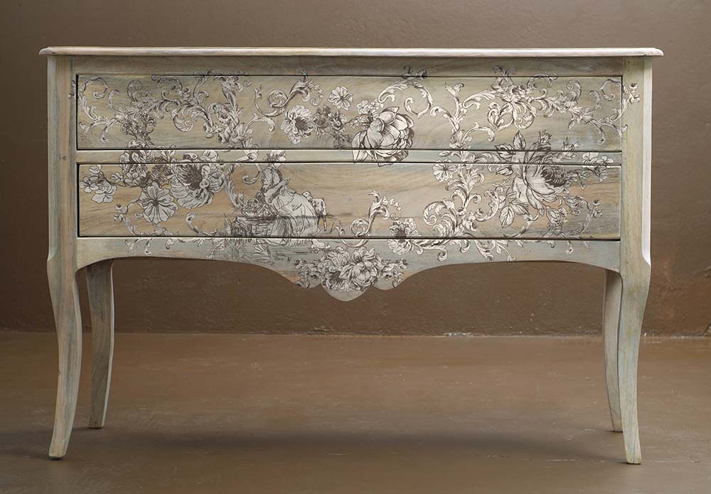 Alaina Toile Decor Transfer - French Inspired Transfer, Decor Transfer, 24″x35″, cut into 2 sheets