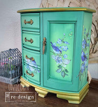 Garden Whispers Transfer - ReDesign Prima Small Furniture Transfers, Blue and White Bird Transfers