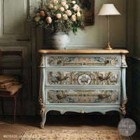 Double Delight Decoupage Fiber Paper Set - Serenade In Blue, French Inspired Paper