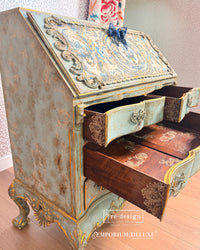 Double Delight Decoupage Fiber Paper Set - Serenade In Blue, French Inspired Paper