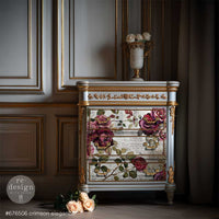 Crimson Elegance Decoupage Paper, Double Delight Decoupage Fiber Paper Set - Crimson Elegance