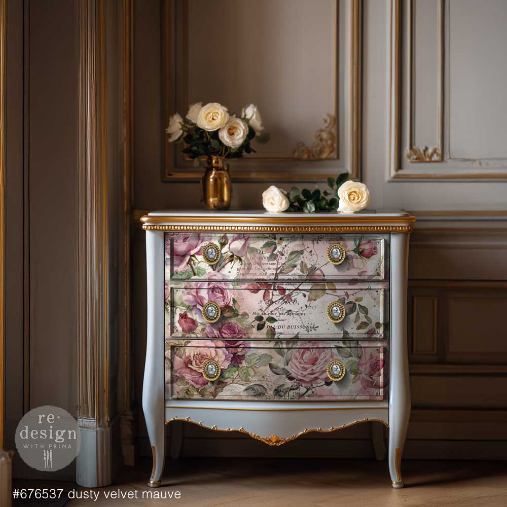 Double Delight Decoupage Fiber Paper Set - Dusty Velvet Mauve