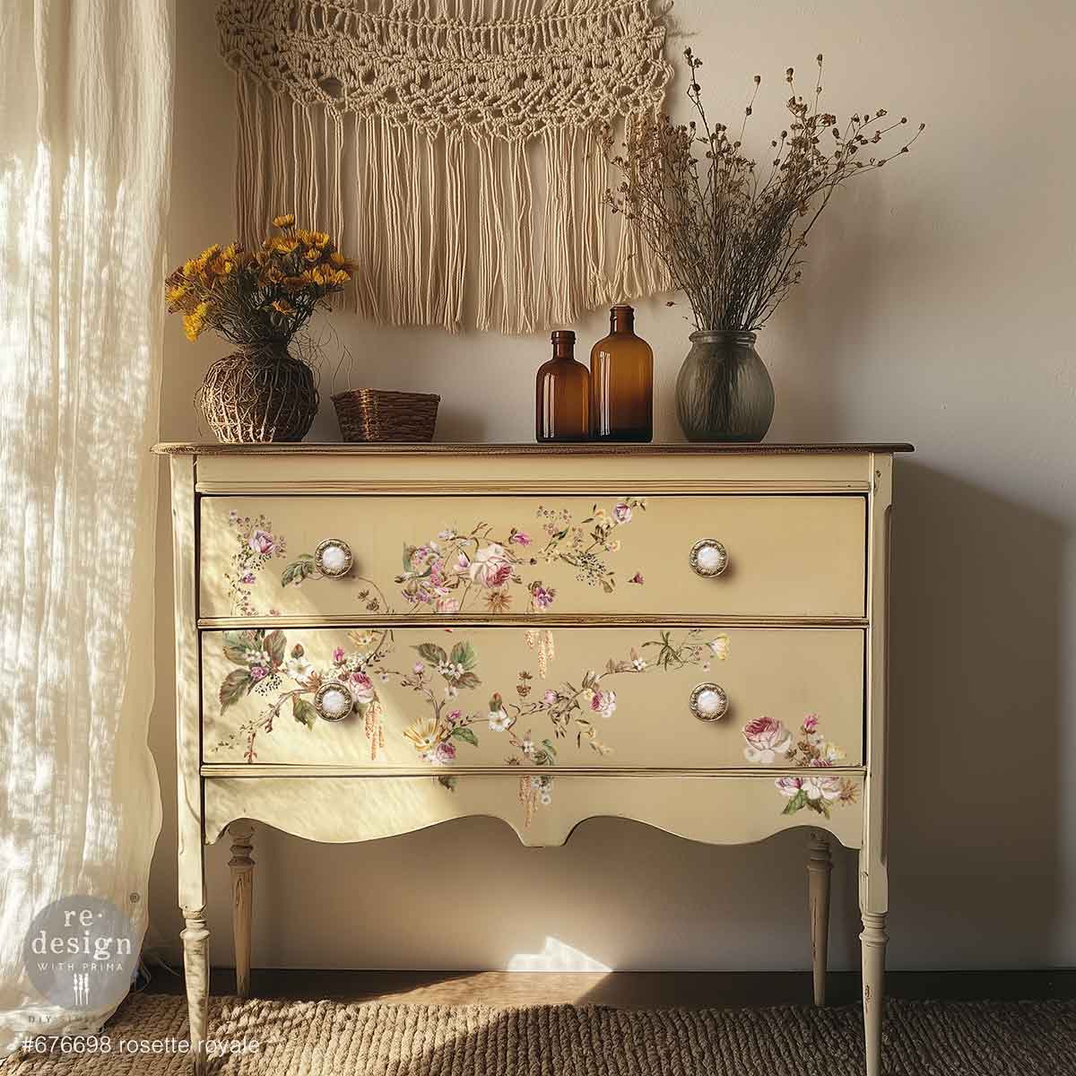 Middy Transfers® - Rosette Royale, Wall Transfer, Furniture Transfer