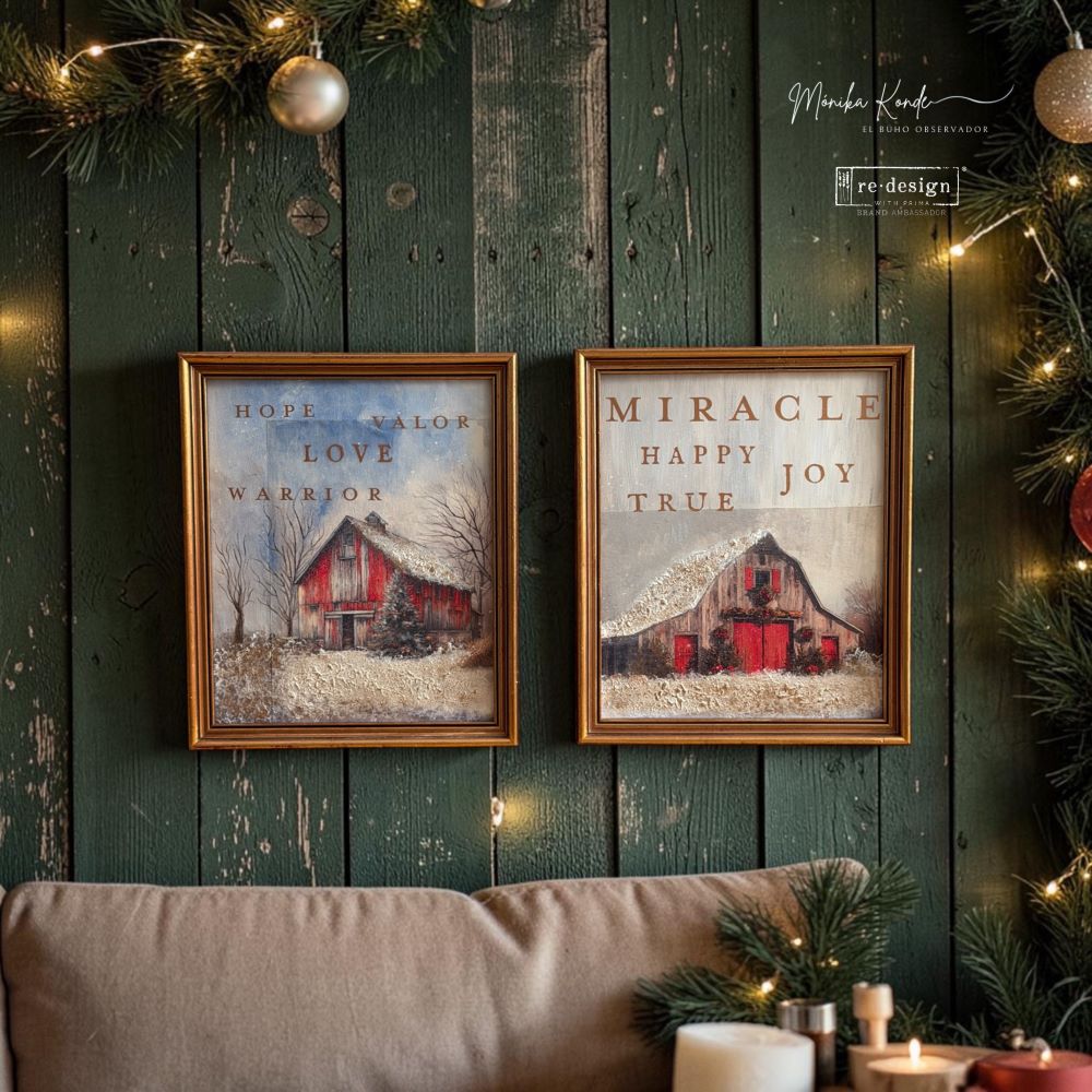A3 Decoupage Fiber Pack - Snowy Village Charm