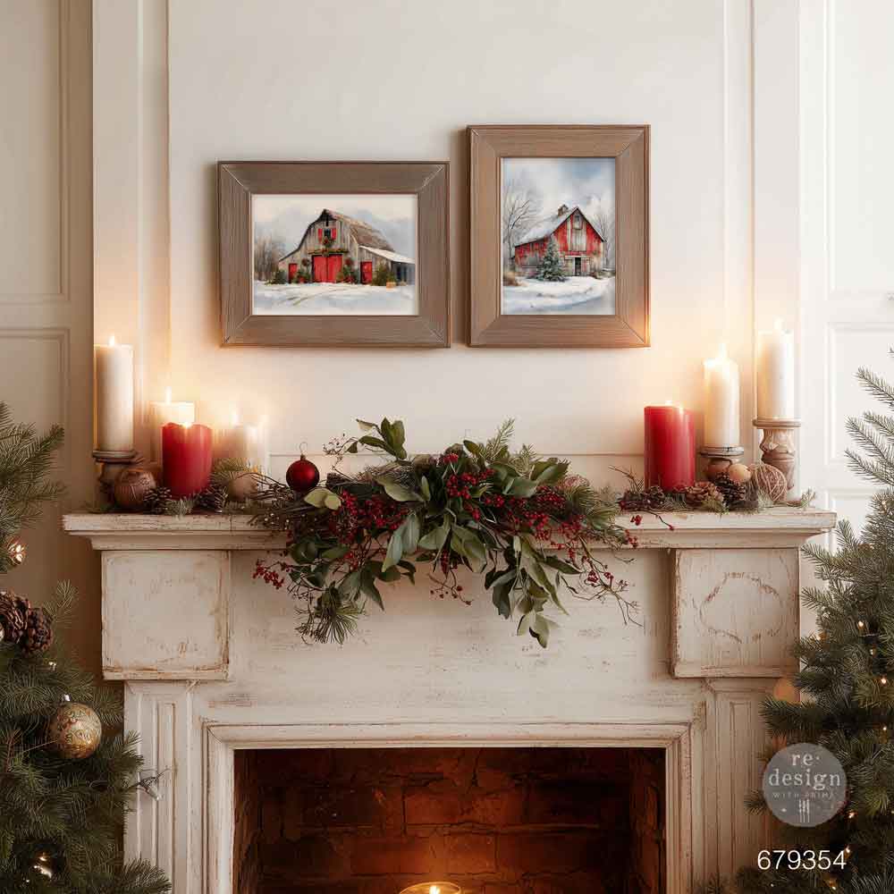 A3 Decoupage Fiber Pack - Snowy Village Charm