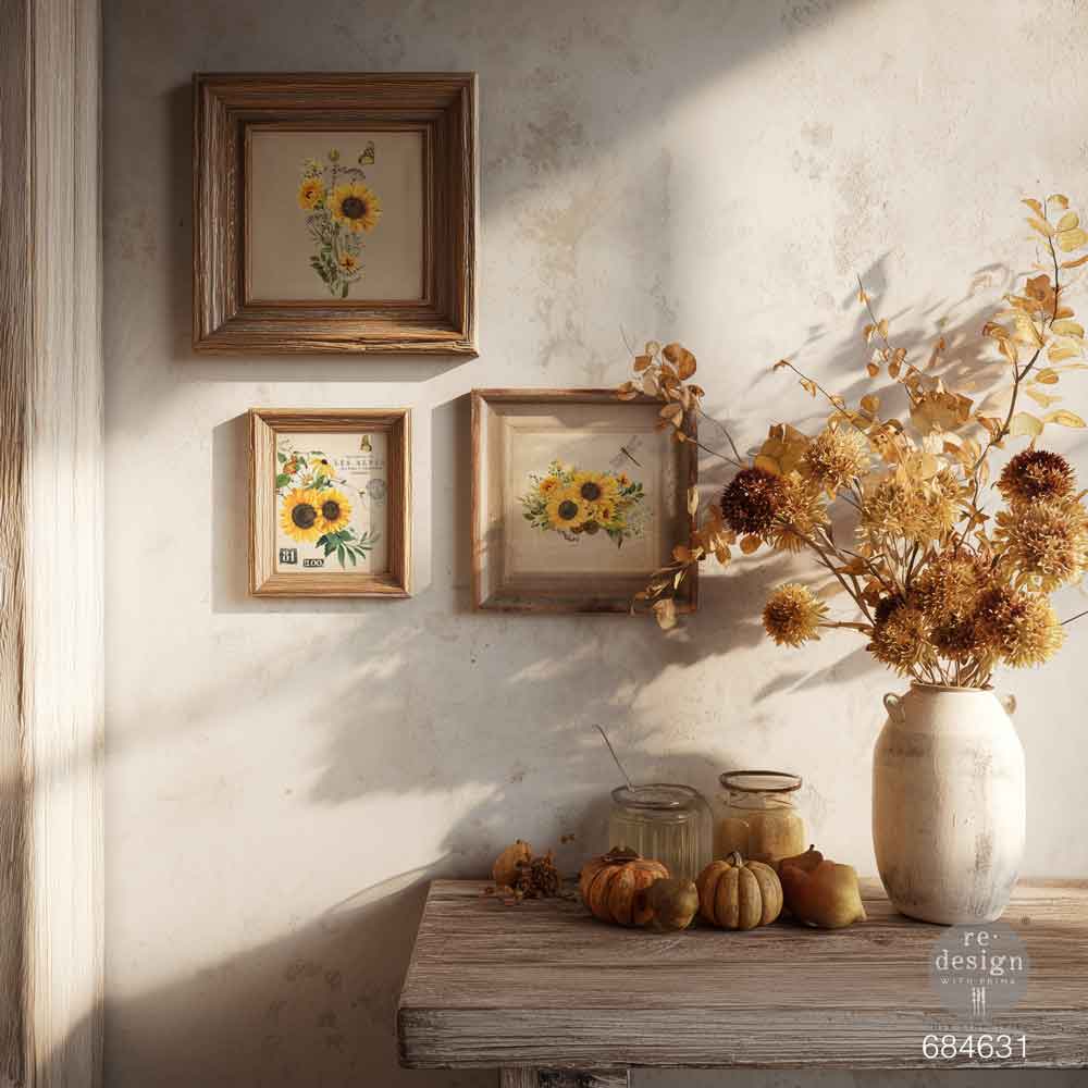 Sunflower Transfers, H2O Transfers Single Sheet - Rustic Amber Petals