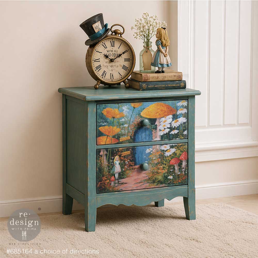 A3 Decoupage Fiber - A Choice Of Directions, Alice and Wonderland