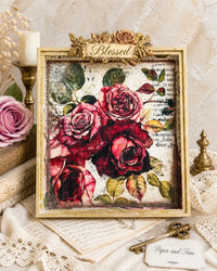 Crimson Elegance Decoupage Paper, Double Delight Decoupage Fiber Paper Set - Crimson Elegance