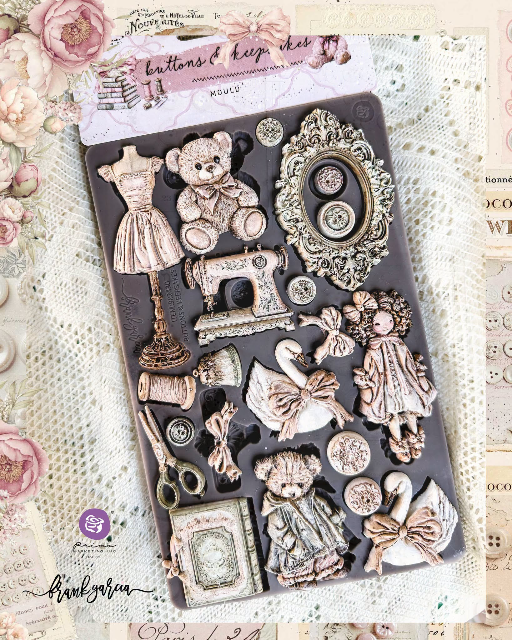 Buttons & Keepsakes Collection Decor Moulds® Sewing Designs, Frank Garcia Mould
