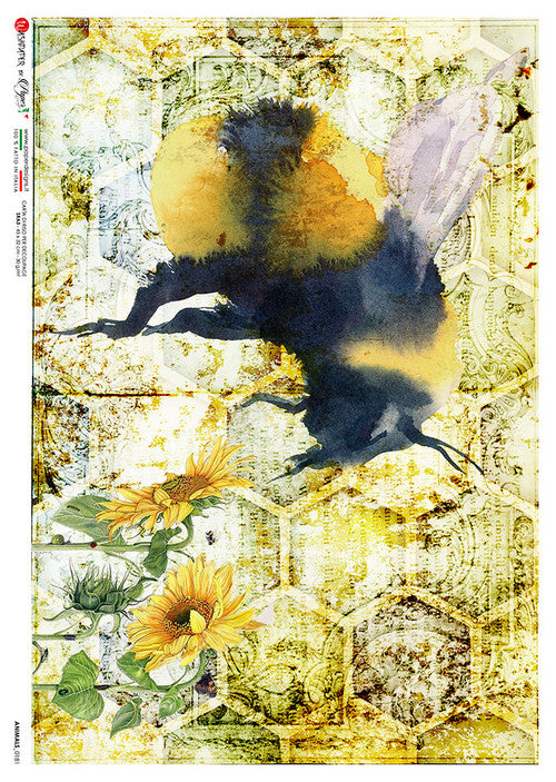 Paper Designs Bumblebee with Sunflowers Animals 0181