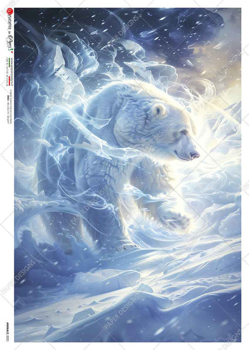 Paper Designs Icy Evening Spirit Bear Rice Paper
