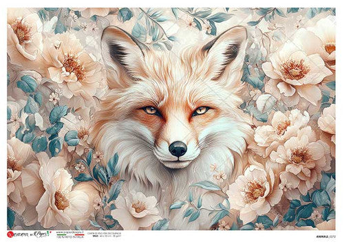 Paper Designs Soft Floral Lion Rice Paper