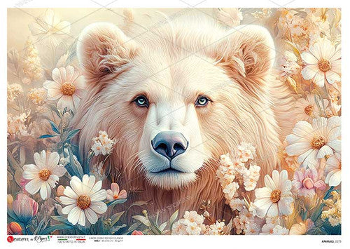 Paper Designs Soft Floral Wolf Rice Paper