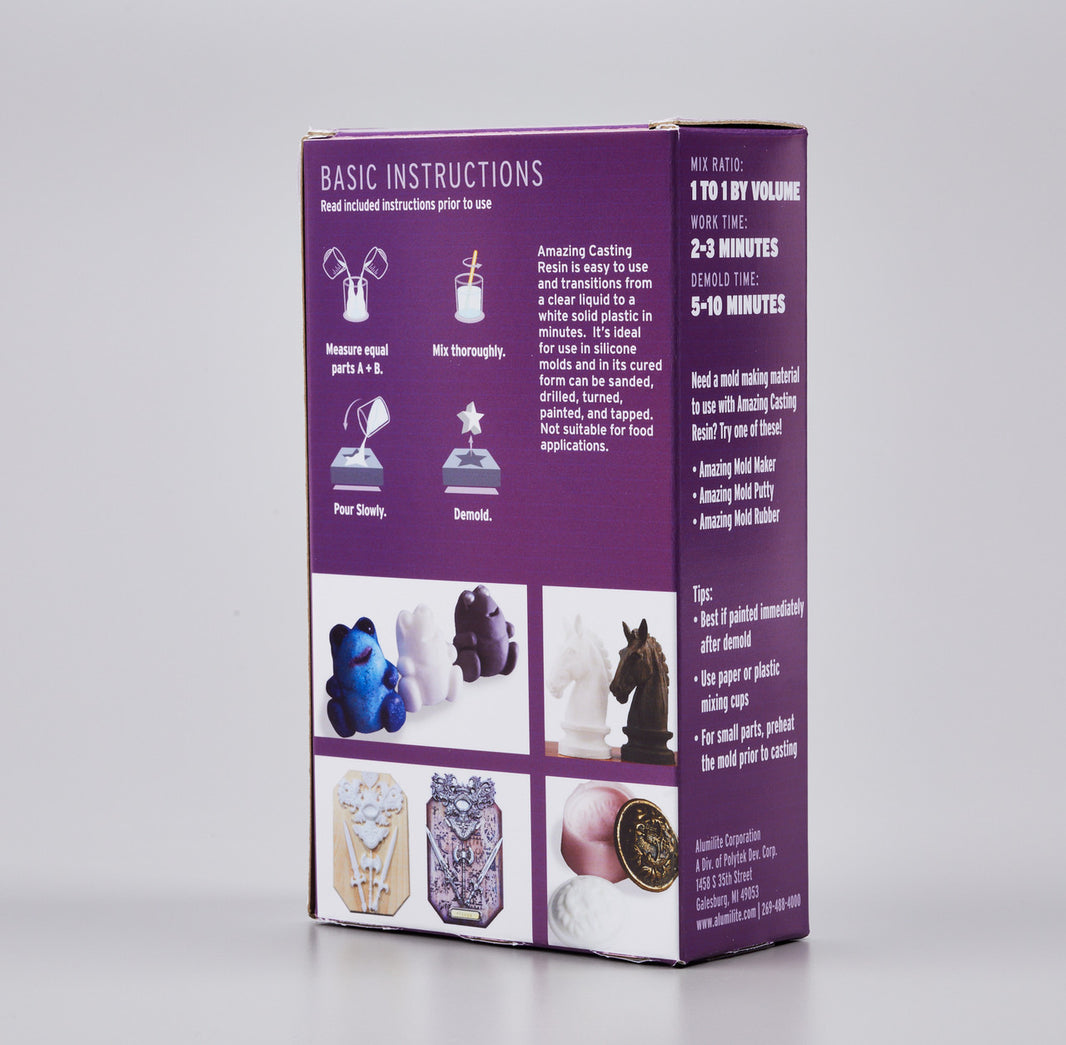Amazing Casting Resin - Includes Parts A & B; 8 Fl Oz / Total 16 Fl Oz + 2 sticks + 3