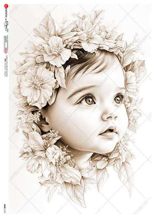 Paper Designs Sepia Baby Rice Paper