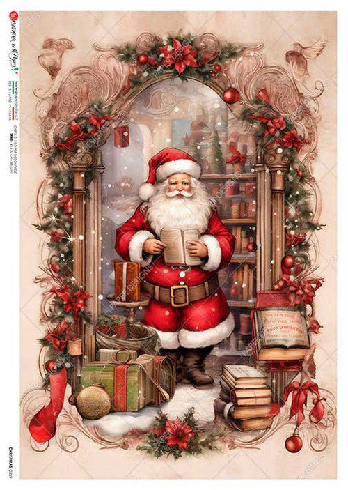 Paper Designs Santa in his Study Rice Paper
