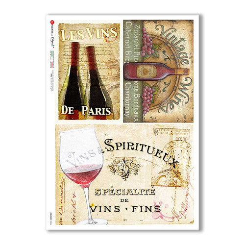 Paper Designs Vintage Wines and Spirits Rice Paper