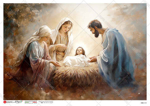 Paper Designs Manger Scene II Rice Paper