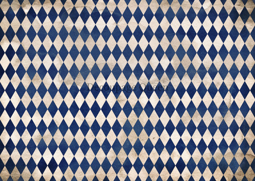 Decoupage Queen Navy Blue Harlequin Rice Paper