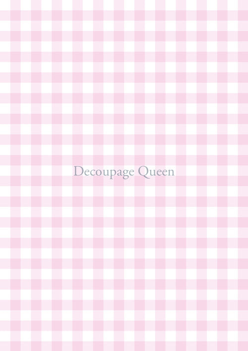 Pink Gingham, rice paper design by Decoupage Queen, arts & entertainment > hobbies & creative arts > arts & crafts > art & crafting materials > art & craft paper > drawing & painting paper, for decoupage and crafting