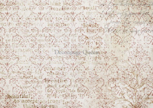 Decoupage Queen Damask Script Rice Paper