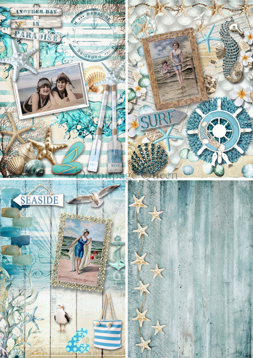 Decoupage Queen Seaside Four Pack Rice Paper
