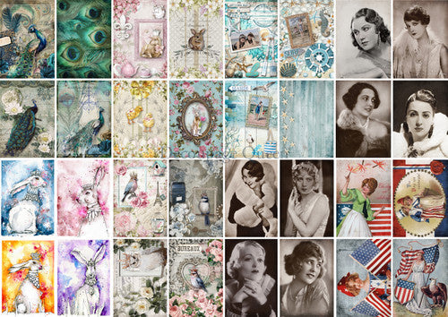 Spring Minis, rice paper design by Decoupage Queen, arts & entertainment > hobbies & creative arts > arts & crafts > art & crafting materials > art & craft paper > drawing & painting paper, for decoupage and crafting