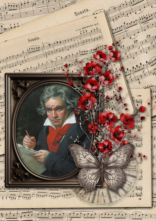 Decoupage Queen Dainty and the Queen - Beethoven