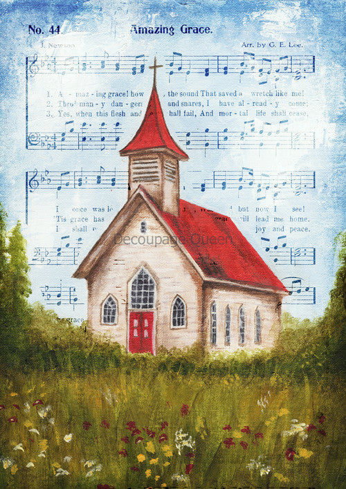 Amazing Grace  - Teresa Rene Art, rice paper design by Decoupage Queen, arts & entertainment > hobbies & creative arts > arts & crafts > art & crafting materials > art & craft paper > drawing & painting paper, for decoupage and crafting
