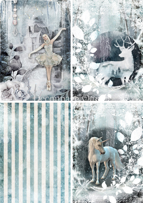 Vellum Paper - Decoupage Queen Winter Fairy Tale 4 Pack Vellum Paper