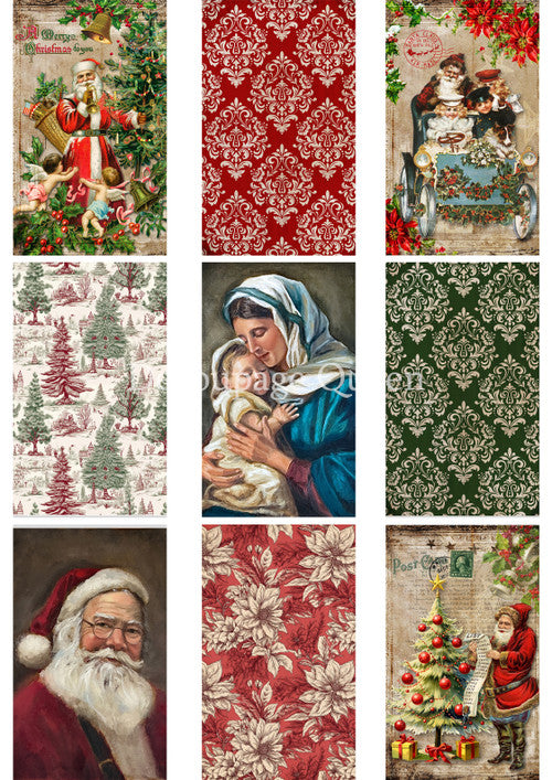 Decoupage Queen Christmas 9 Pack Rice Paper