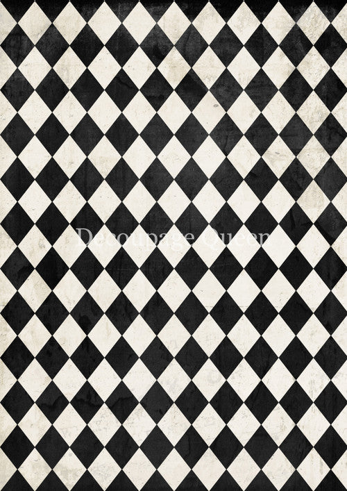 Vellum Paper - Black and Ivory Harlequin