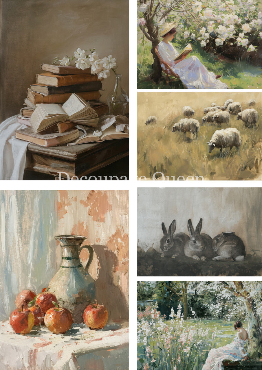 Mini Masterpieces, rice paper design by Decoupage queen, arts & entertainment > hobbies & creative arts > arts & crafts > art & crafting materials > art & craft paper > drawing & painting paper, for decoupage and crafting