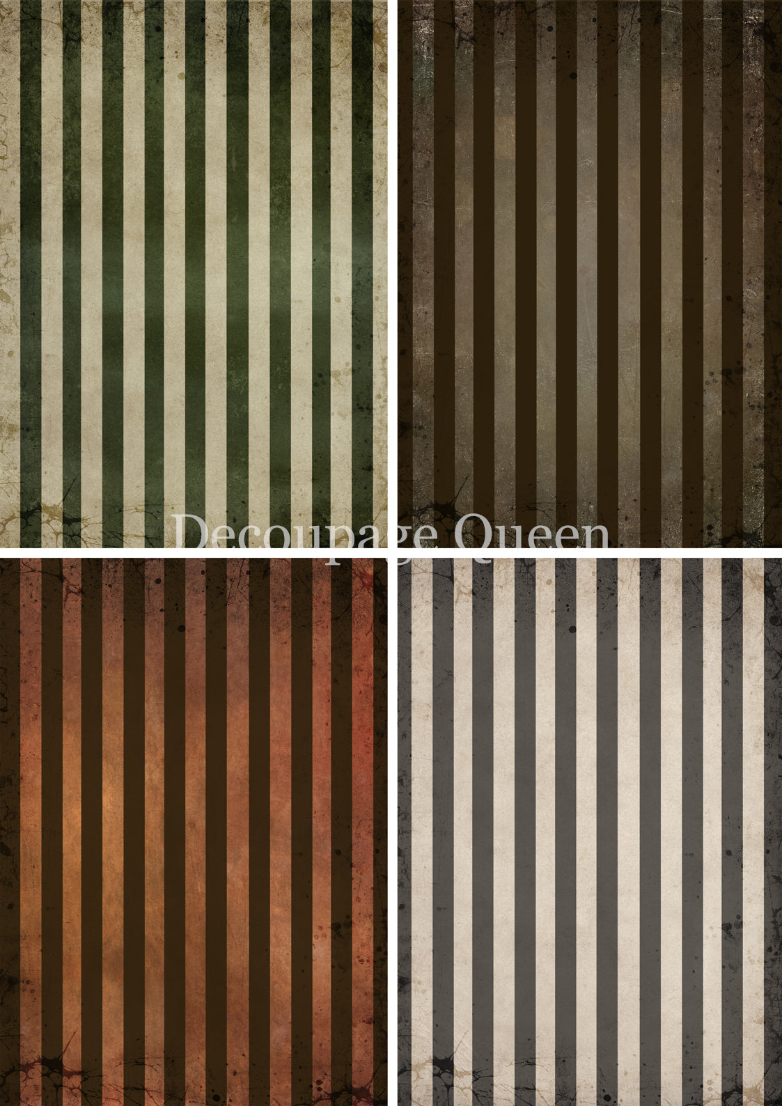 Decoupage Queen Fall Stripes Four Pack  Rice Paper, rice paper design by Decoupage Queen, arts & entertainment > hobbies & creative arts > arts & crafts > art & crafting materials > art & craft paper > drawing & painting paper, for decoupage and crafting
