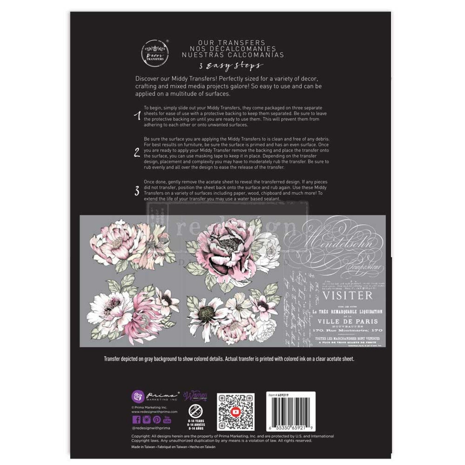 Middy Transfers® – Desert Rose – 3 sheets, 8.5″x11″