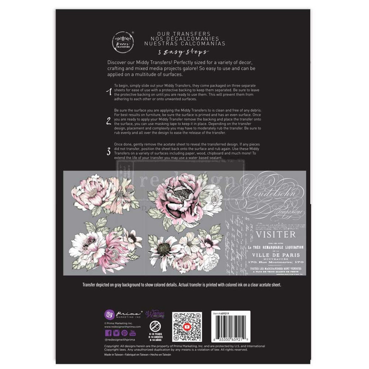 Middy Transfers® – Desert Rose – 3 sheets, 8.5″x11″