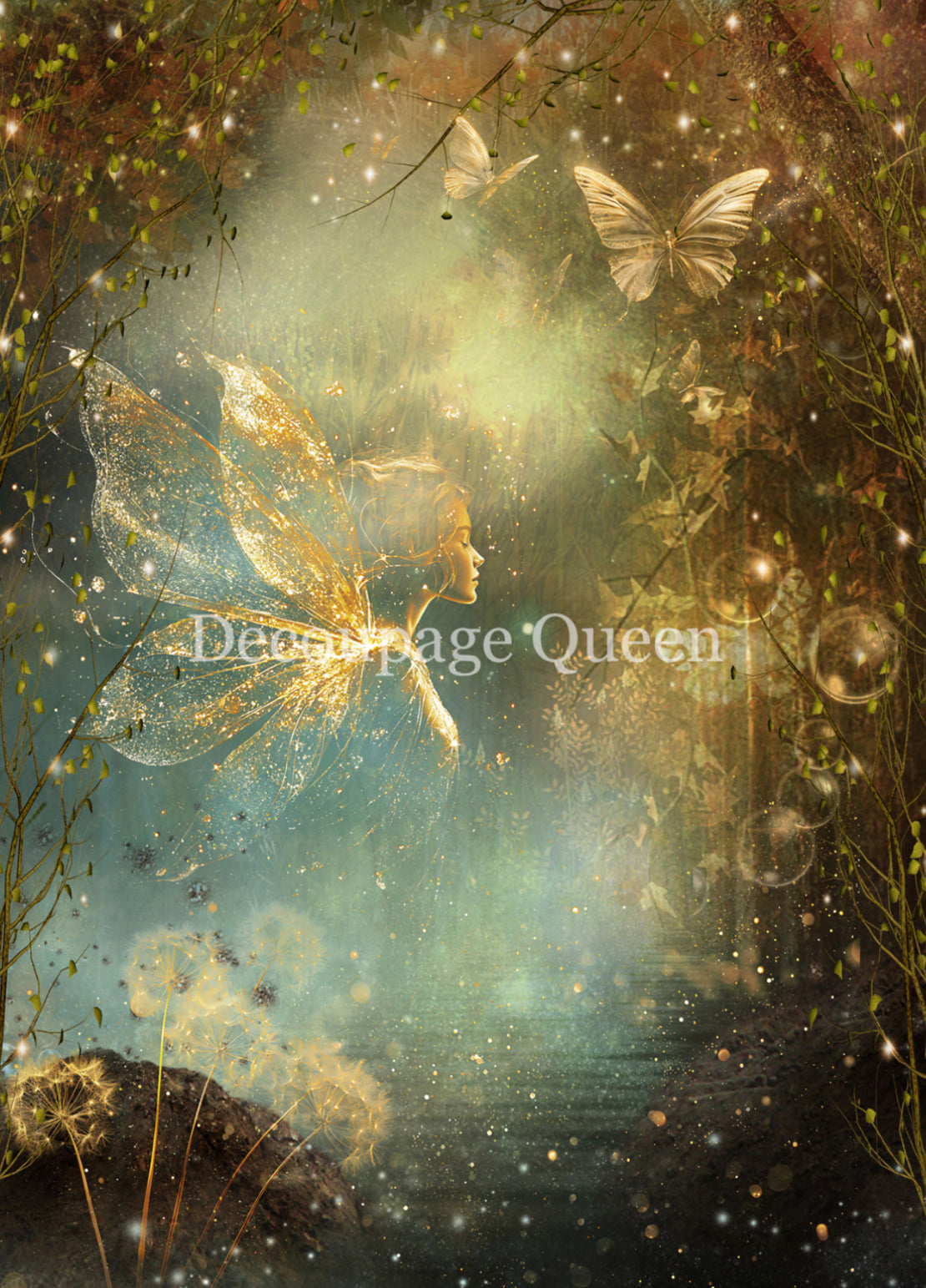 Luminescent Fairy, rice paper design by Decoupage Queen, arts & entertainment > hobbies & creative arts > arts & crafts, for decoupage and crafting